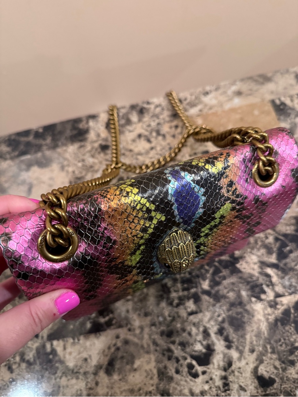 Kurt Geiger Kensington Snake-Skin Bag - Picture 14 of 15